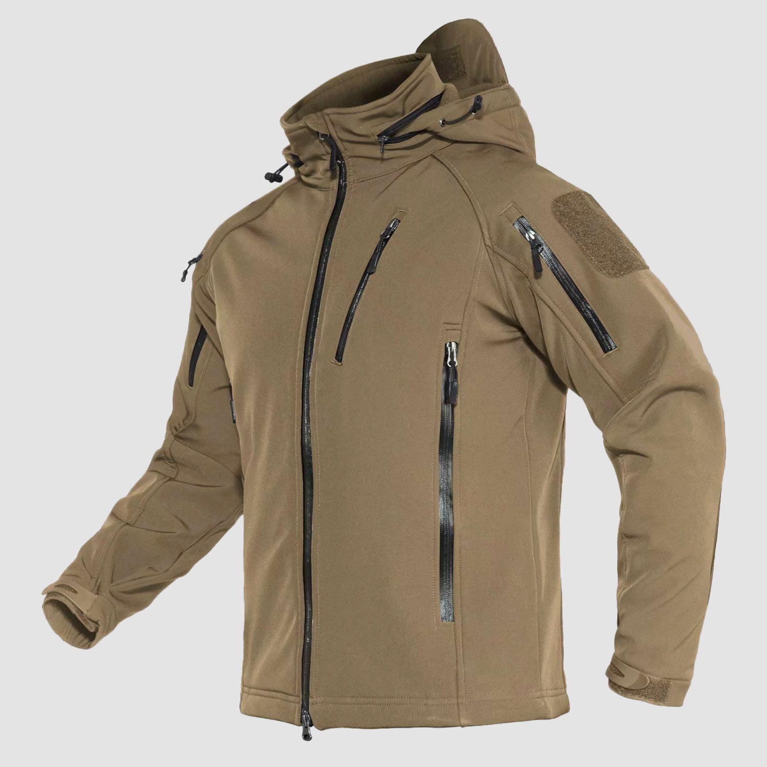 Men's Winter Tactical Jacket - 8 Pockets, Hooded, Water & Wind Resistant