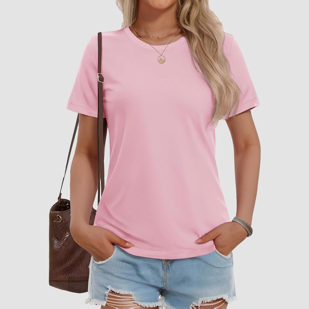 【New In】Women's Cotton Short Sleeve T-Shirt UPF 50+ Casual Summer Tee