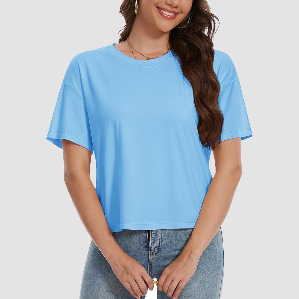 【New In】Women's Cotton UPF 50+ Summer Crop Top T-Shirt