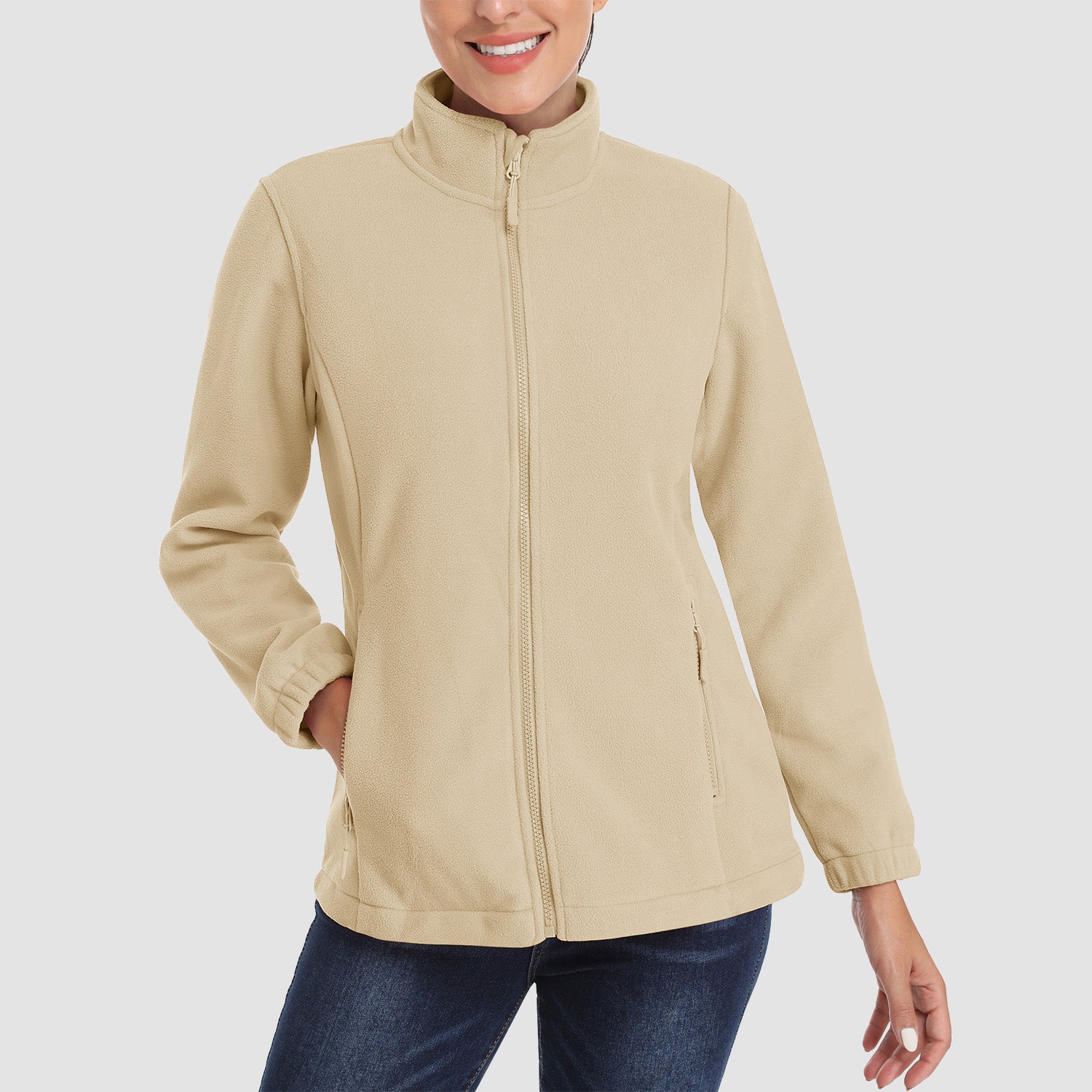 Women's Fleece Jacket - Soft & Warm Zip-Up Winter Coat